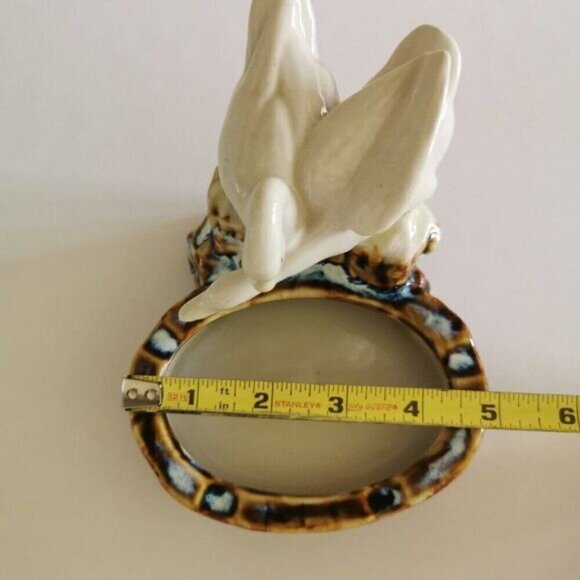 Vintage Pair of Geese Ceramic Drip Glaze Ashtray, MCM Birds Tobacciana - Picture 9 of 10